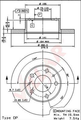 Villar 628.0290 - Тормозной диск autosila-amz.com