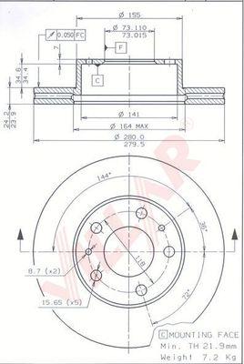 Villar 628.0291 - Тормозной диск autosila-amz.com