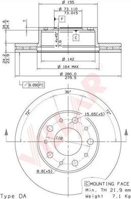 Villar 628.1914 - Тормозной диск autosila-amz.com