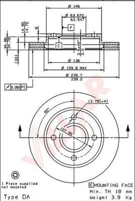 Villar 628.1915 - Тормозной диск autosila-amz.com