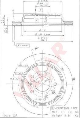 Villar 628.1982 - Тормозной диск autosila-amz.com