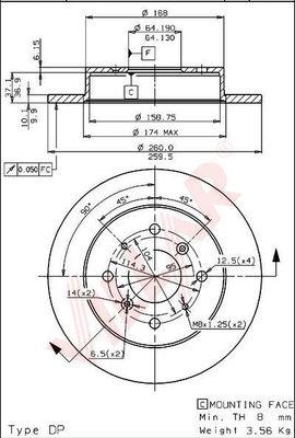 Villar 628.1448 - Тормозной диск autosila-amz.com