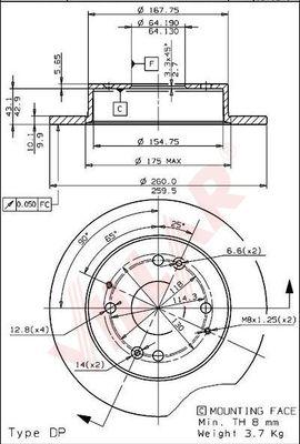 Villar 628.1443 - Тормозной диск autosila-amz.com