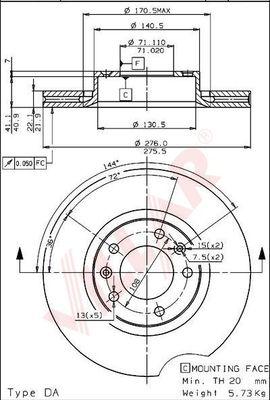 Villar 628.1409 - Тормозной диск autosila-amz.com