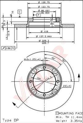 Villar 628.1413 - Тормозной диск autosila-amz.com