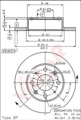 Villar 628.1488 - Тормозной диск autosila-amz.com