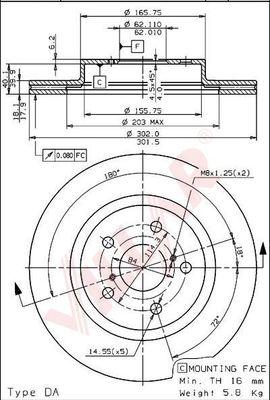 Villar 628.1594 - Тормозной диск autosila-amz.com