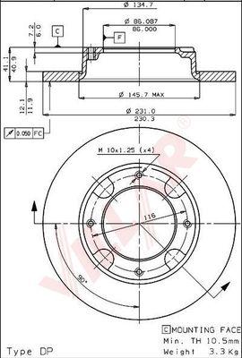 Villar 628.1557 - Тормозной диск autosila-amz.com