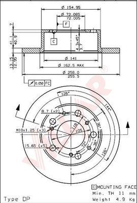 Villar 628.1566 - Тормозной диск autosila-amz.com