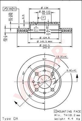 Villar 628.1560 - Тормозной диск autosila-amz.com