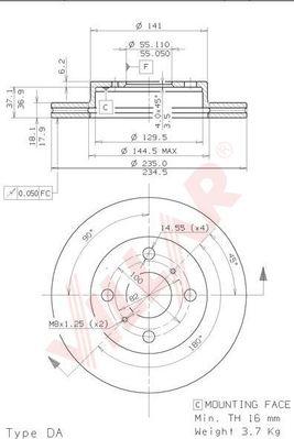 Villar 628.1588 - Тормозной диск autosila-amz.com