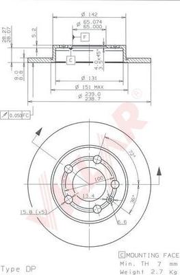 Villar 628.1699 - Тормозной диск autosila-amz.com