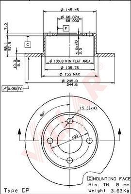 Villar 628.1698 - Тормозной диск autosila-amz.com