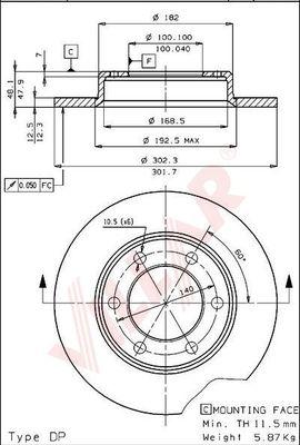 Villar 628.1646 - Тормозной диск autosila-amz.com