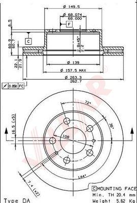 Villar 628.1609 - Тормозной диск autosila-amz.com