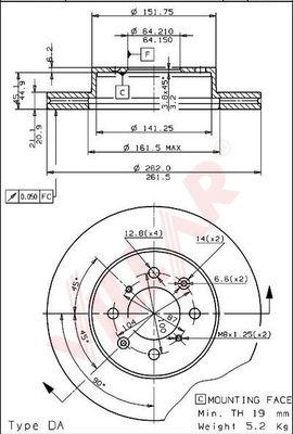 Villar 628.1607 - Тормозной диск autosila-amz.com