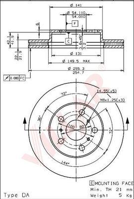 Villar 628.1638 - Тормозной диск autosila-amz.com