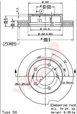 Villar 628.1023 - Тормозной диск autosila-amz.com