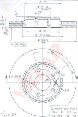 Villar 628.1159 - Тормозной диск autosila-amz.com