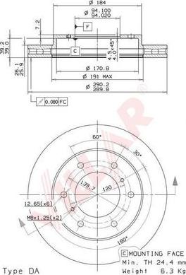 Villar 628.1183 - Тормозной диск autosila-amz.com