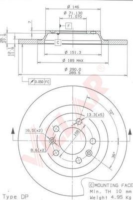 Villar 628.1128 - Тормозной диск autosila-amz.com