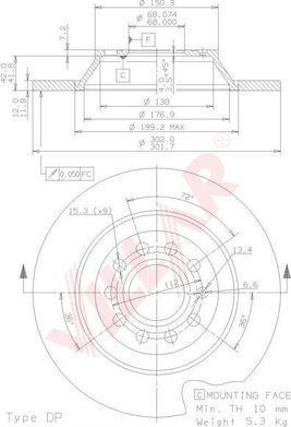 Villar 628.1840 - Тормозной диск autosila-amz.com