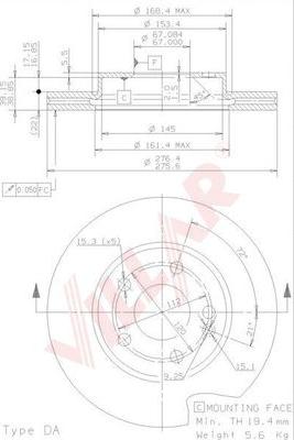 Villar 628.1850 - Тормозной диск autosila-amz.com