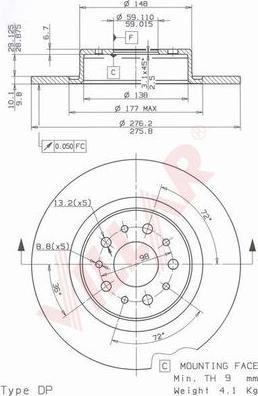 Villar 628.1808 - Тормозной диск autosila-amz.com