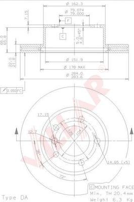 Villar 628.1839 - Тормозной диск autosila-amz.com