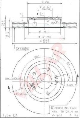 Villar 628.1836 - Тормозной диск autosila-amz.com