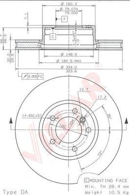 Villar 628.1824 - Тормозной диск autosila-amz.com