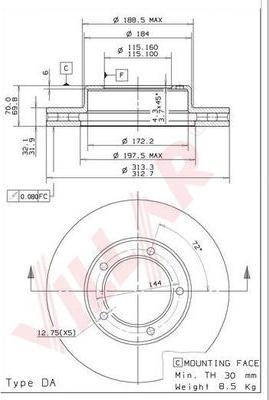 Villar 628.1877 - Тормозной диск autosila-amz.com