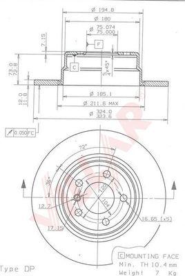 Villar 628.1393 - Тормозной диск autosila-amz.com