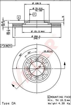 BENDIX 520433 - Тормозной диск autosila-amz.com