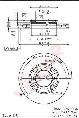 Villar 628.1367 - Тормозной диск autosila-amz.com