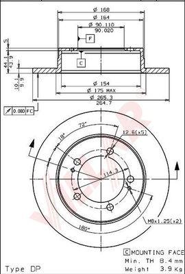 Villar 628.1244 - Тормозной диск autosila-amz.com