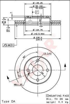 Villar 628.1282 - Тормозной диск autosila-amz.com