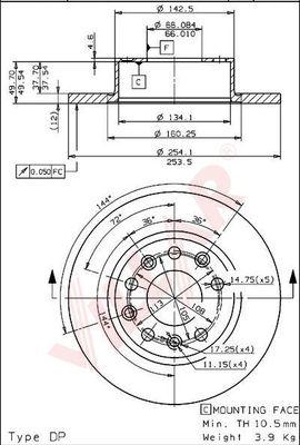 Villar 628.1234 - Тормозной диск autosila-amz.com