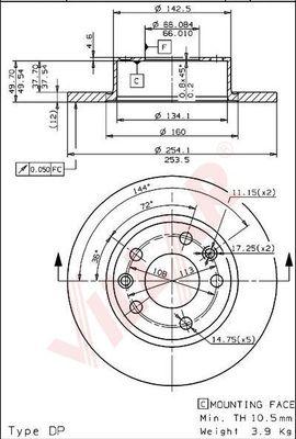 Villar 628.1235 - Тормозной диск autosila-amz.com