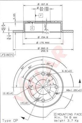 Villar 628.1237 - Тормозной диск autosila-amz.com