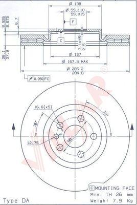 Villar 628.1797 - Тормозной диск autosila-amz.com