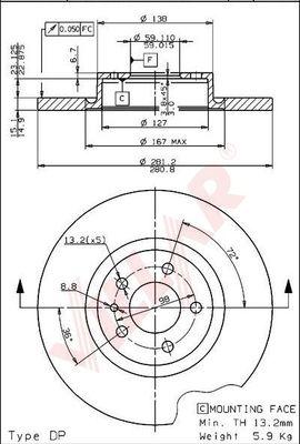 Villar 628.1741 - Тормозной диск autosila-amz.com