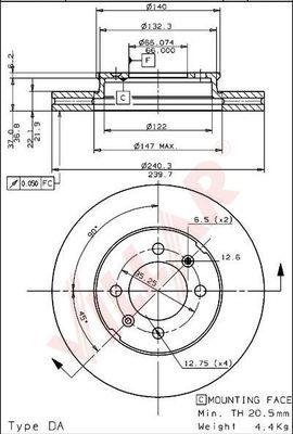 Villar 628.1718 - Тормозной диск autosila-amz.com