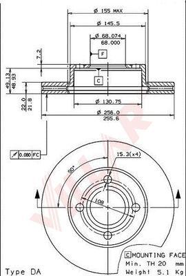 Villar 628.1713 - Тормозной диск autosila-amz.com