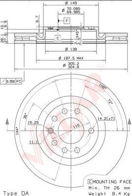 Villar 628.2012 - Тормозной диск autosila-amz.com