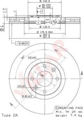 Villar 628.2196 - Тормозной диск autosila-amz.com