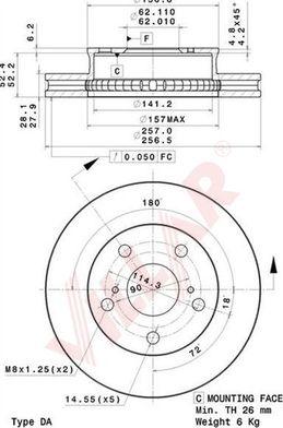 Villar 628.2193 - Тормозной диск autosila-amz.com