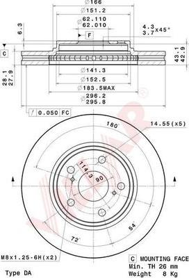 Villar 628.2110 - Тормозной диск autosila-amz.com