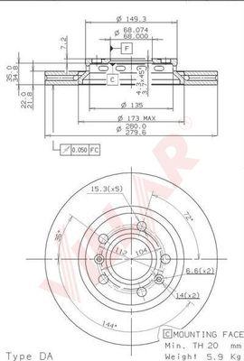 Villar 628.2184 - Тормозной диск autosila-amz.com