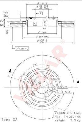 Villar 628.2181 - Тормозной диск autosila-amz.com